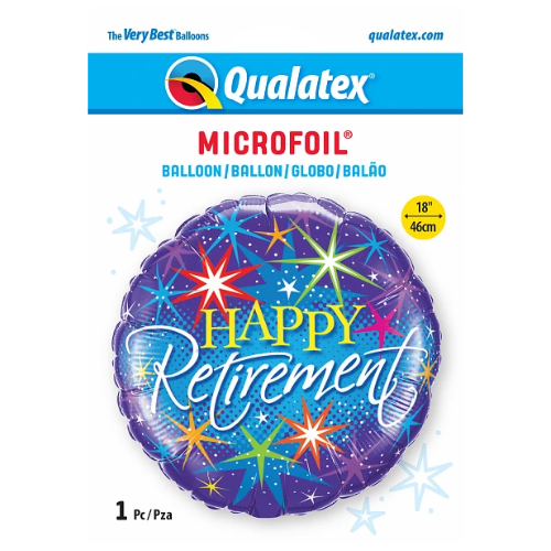 Globo de aluminio colorido Happy Retirement de 18" | Compre 5 o más y ahorre un 20 %