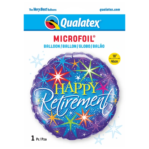 18" Happy Retirement Colorful Foil Balloon