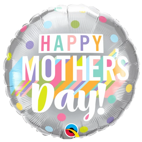 Globo de aluminio con puntos pastel grandes para el Día de la Madre de 18" (P9) | Compra 5 o más y ahorra un 20 %