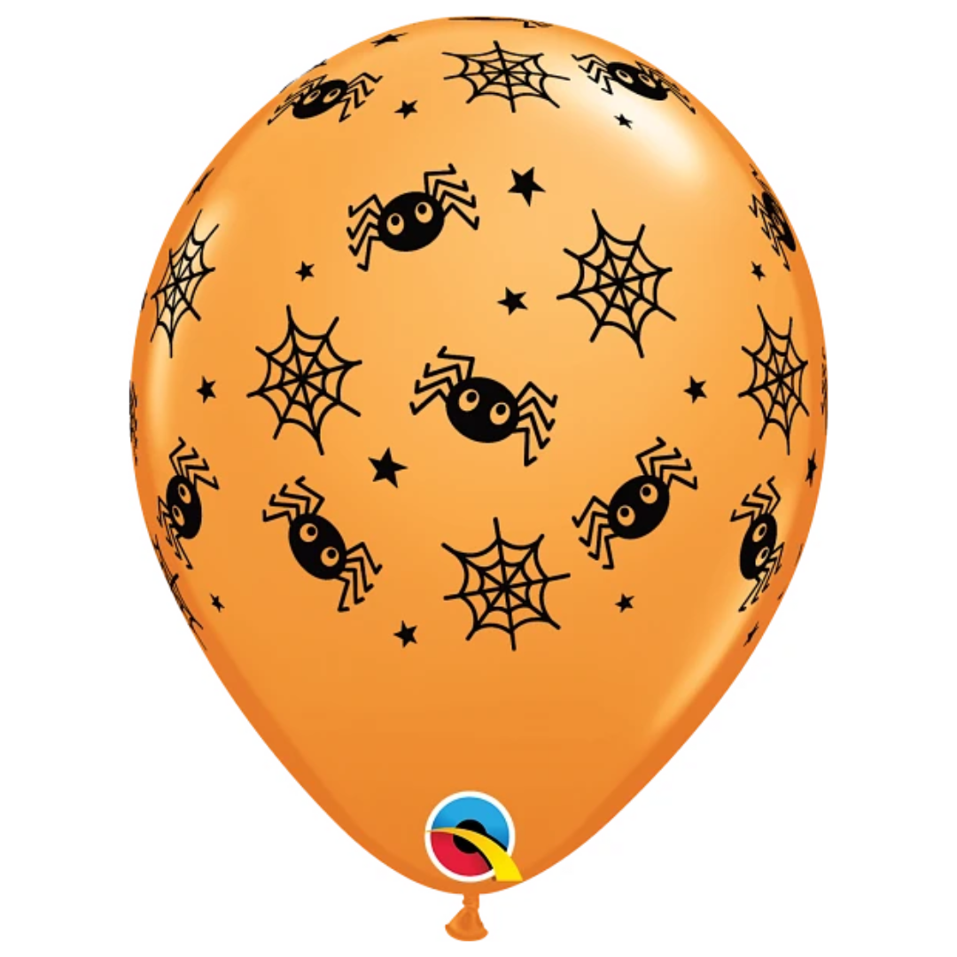 11" Spiders, Webs and Stars Latex Balloons | 50 Count