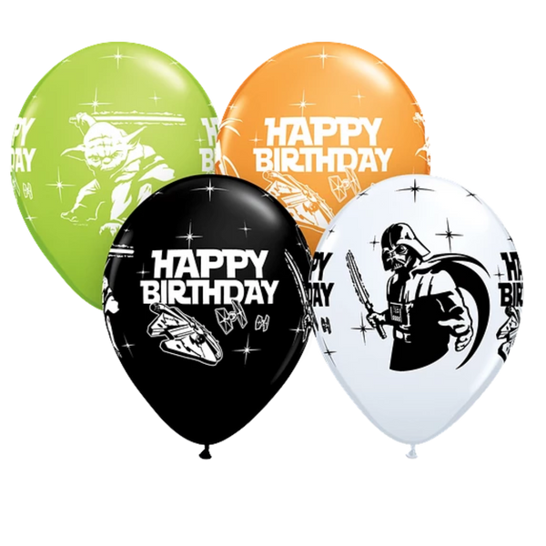 Globos de látex surtidos de cumpleaños de Star Wars de 11 pulgadas | 25 unidades