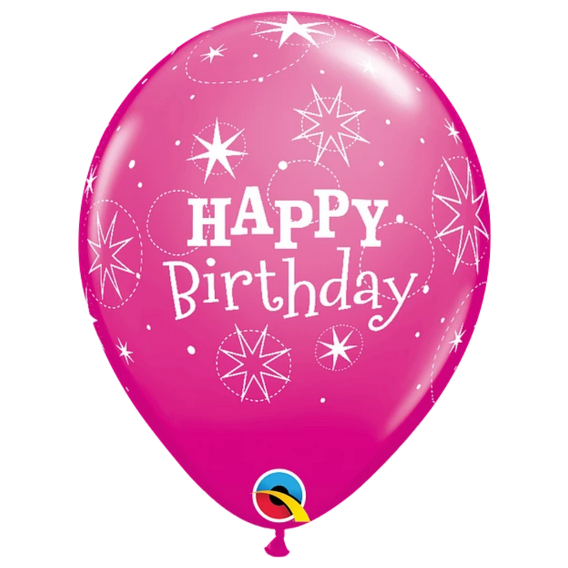 11" Birthday Sparkle Latex Balloons Assortment | 50 Count