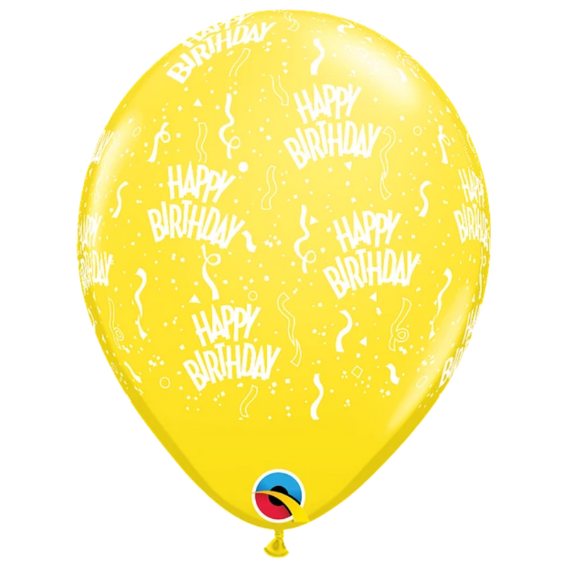 11" Birthday-A-Round Latex Balloons Assortment | 50 Count