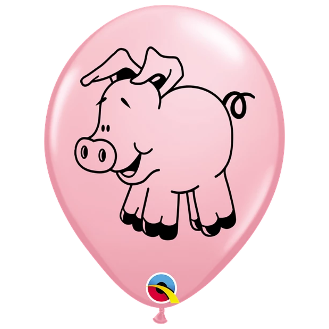 11" Farm Animal Assortment Latex Balloons | 50 Count