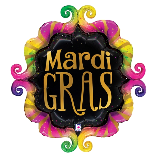 Globo de aluminio con marco elegante de Mardi Gras de 28" (P21)
