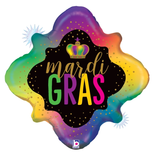 24" Opal Mardi Gras Foil Balloon (WSL)