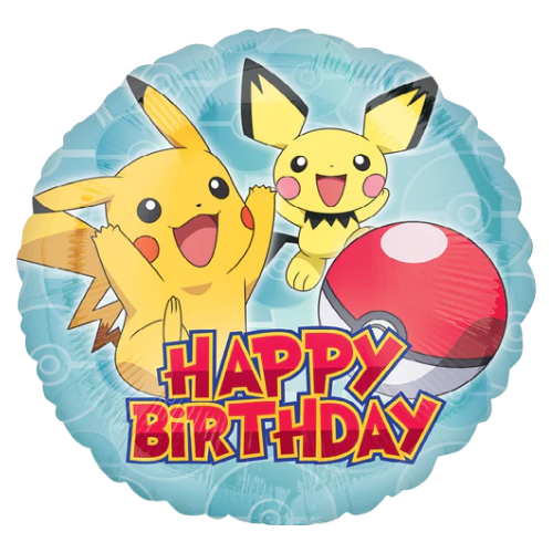 18" Pokémon Happy Birthday Foil Balloon | Buy 5 Or More Save 20%