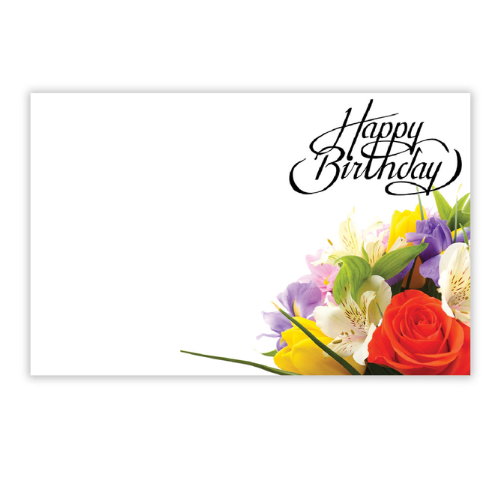 Happy Birthday Bouquet Enclosure Cards | 50 Count