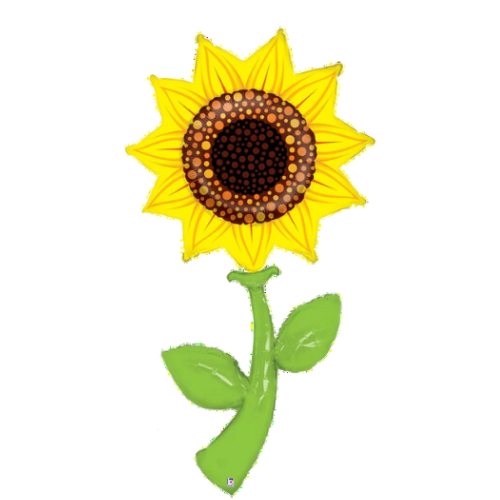 Globo de papel de aluminio con diseño de girasol de 60 pulgadas (P15) | ¡Mide 5 pies de altura!