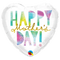 18" Happy Mother's Day Watercolor Letters Foil Heart Balloon (P7) | Buy 5 Or More Save 20%