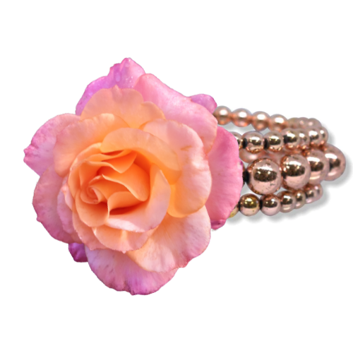 Pulsera de ramillete elástico con flor de baño de burbujas | 1 unidad: ¡simplemente agregue flores!