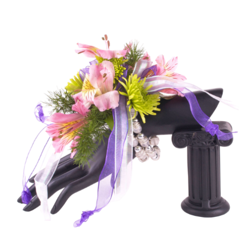 Pulsera de ramillete elástico con flor de gota de goma | 1 unidad: ¡simplemente agregue flores!