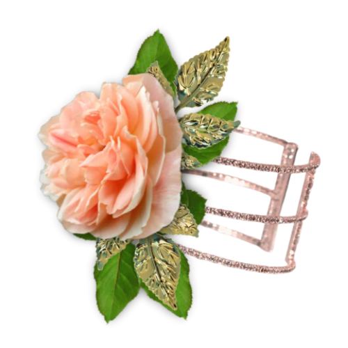 Brazalete de ramillete de diamantes de imitación con triple corona | 1 unidad: ¡simplemente agregue flores!