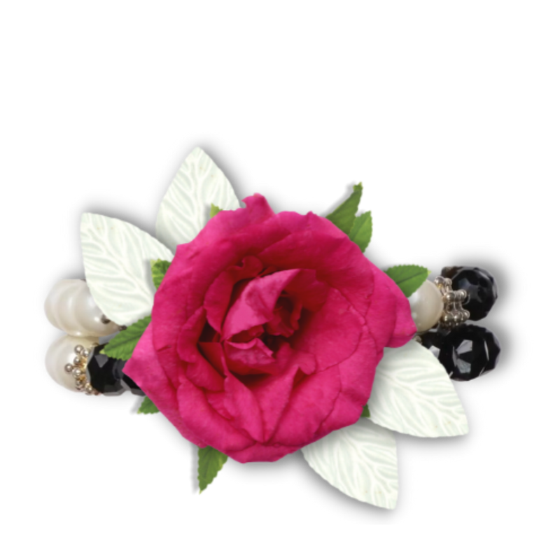 Emotion Flower Pearl Elastic Corsage Bracelet | 1 Count - Just Add Flowers!