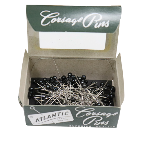 1 1/2" Atlantic Brand Round Head Matte Black Corsage Pins | 144 Count