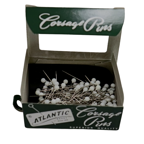 Pines de ramillete blancos planos de cabeza redonda de la marca Atlantic de 1 1/2" | 144 unidades
