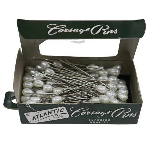 Pasadores de ramillete blanco perla con forma de perla de la marca Atlantic de 2 1/2 pulgadas | 144 unidades