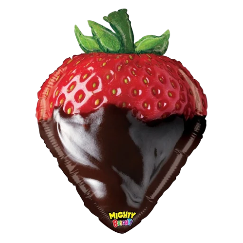 Globo metalizado con fresas de chocolate Mighty de 22" (P10)