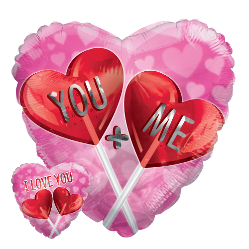 18" I Love You Lollipops Heart Foil Balloon (P5) | Buy 5 Or More Save 20%