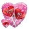 Globo de aluminio con forma de corazón de piruletas I Love You de 18" (P5) | Compre 5 o más y ahorre un 20 %
