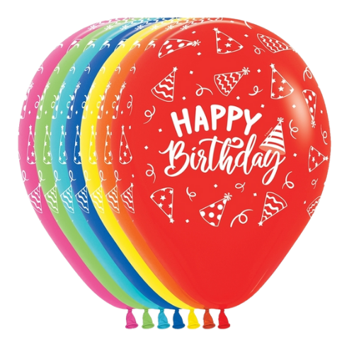 11" Happy Birthday Hats Sempertex Latex | 50 Count - Dropship (Shipped By Betallic)