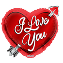 18" Heart With Arrow I Love You Foil Balloon (P6) | Buy 5 Or More Save 20%