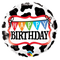 Globo de aluminio con patrón de vaca Holstein de cumpleaños de 18" | Compre 5 o más y ahorre un 20 %