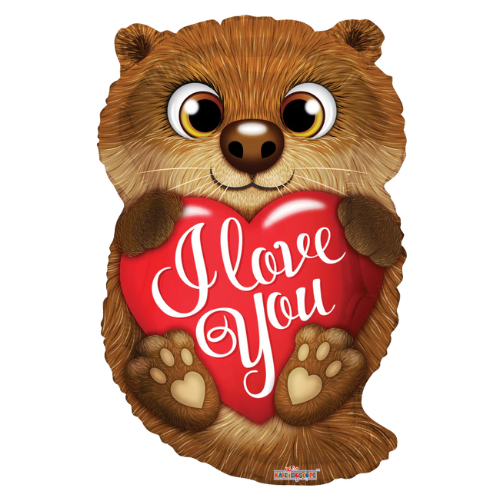 18" I Love You Otter Foil Balloon (P6) | Buy 5 Or More Save 20%