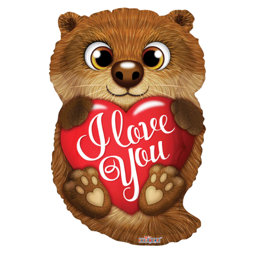 18" Conver I Love You Otter Foil Balloon (S5R4) | Buy 5 Or More Save 20%
