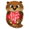 18" I Love You Otter Foil Balloon (P7) | Buy 5 Or More Save 20%