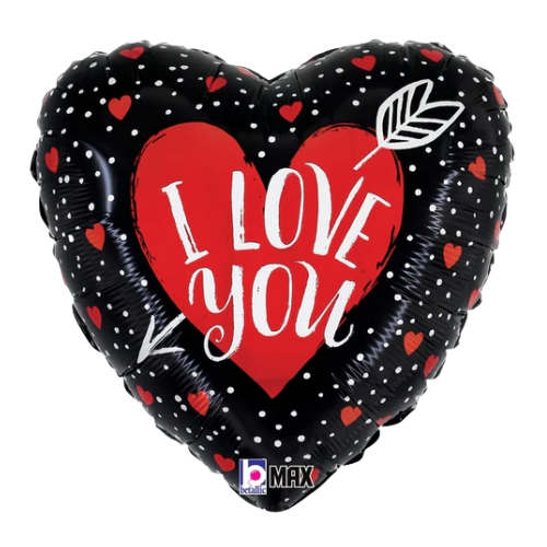 18" Love You Heart Arrow Foil Balloon (P5) | Buy 5 Or More Save 20%