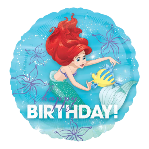 18" Princess Ariel Dream Big  Happy Birthday | Buy 5 Or More Save 20%