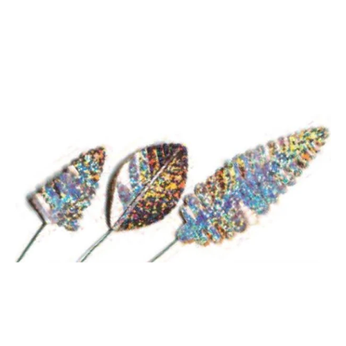 Holographic Artificial Laser Leaves - Wired Stem | 48 Count