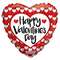 Globo de papel de aluminio con corazones rojos y blancos de 36" Happy Valentine's Day (P9) | 5 unidades