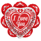 26" Ruffled Heart W/ Ornaments I Love You Heart Foil Balloon (WSL)