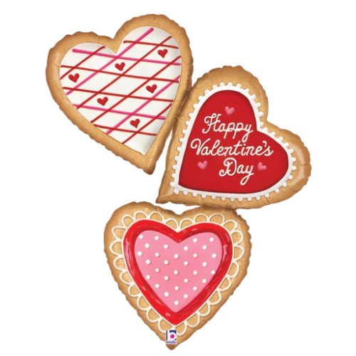 33" Happy Valentine's Day Cookies Heart Foil Balloon (WSL)