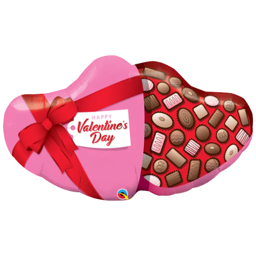 Globo de lámina de corazón con caja de dulces para el Día de San Valentín de 39" (P10)