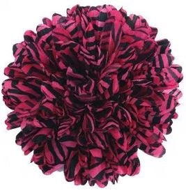 Zebra Print Silk Mum 6 1-2" 15 Layers