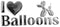 I Heart Balloons - Calcomanía cromada para perro globo Pegatina