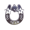 Dije de herradura Go Team Go de 2.5" x 2.75"