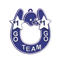 Dije de herradura Go Team Go de 2.5" x 2.75"