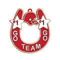 Dije de herradura Go Team Go de 2.5" x 2.75"