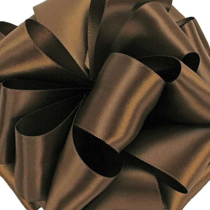 #16 Double Face Satin Ribbon | 2 1/4 inch Wide - Wholesale Ribbon Chocolate