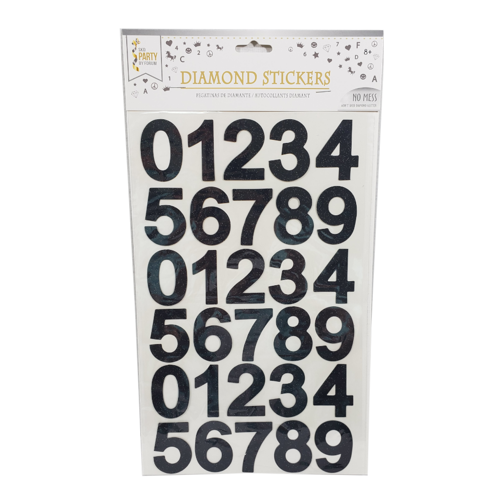 1.5" Diamond Number Stickers | 1 Package