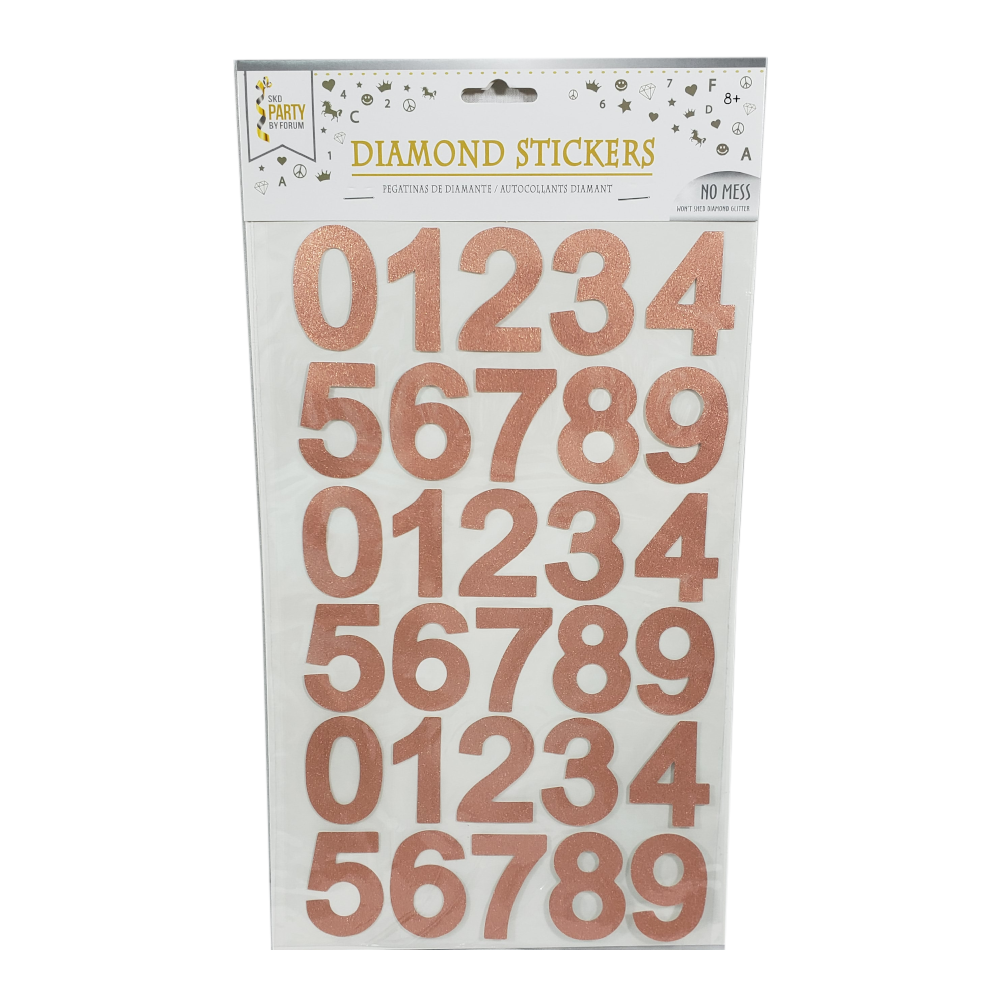 1.5" Diamond Number Stickers | 1 Package