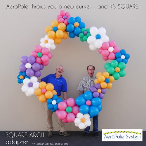 AeroPole Square Adapter Kit : Build A Square Balloon Frame - Poles & Bases Sold Separately!