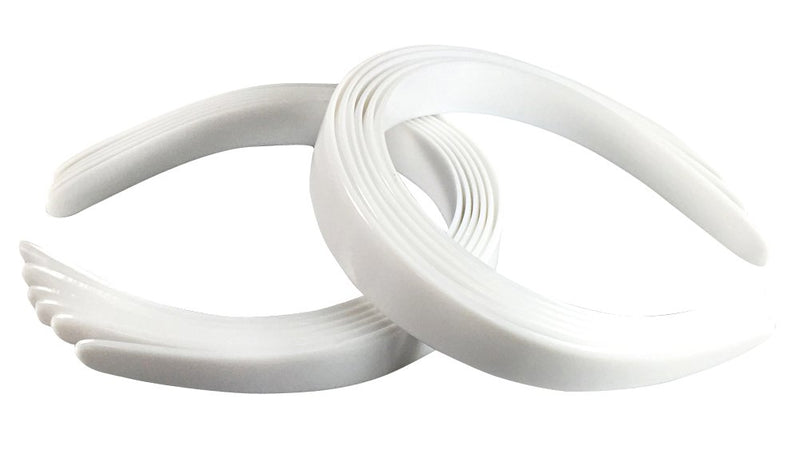 Bandas para la cabeza de plástico blanco | 10 unidades (globos no incluidos)