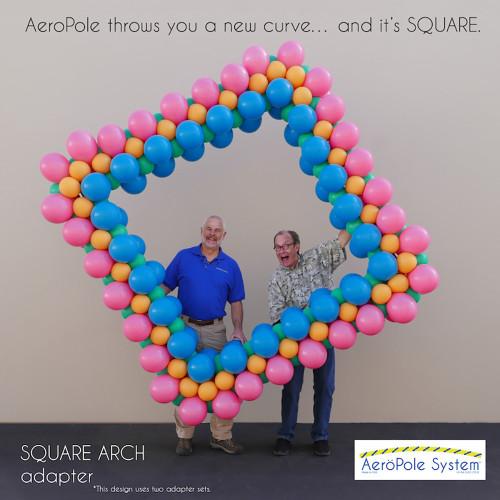 AeroPole Square Adapter Kit : Build A Square Balloon Frame - Poles & Bases Sold Separately!
