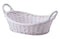 10.5" White Oval Split Willow Tray W/ Ear Handles Gift Basket