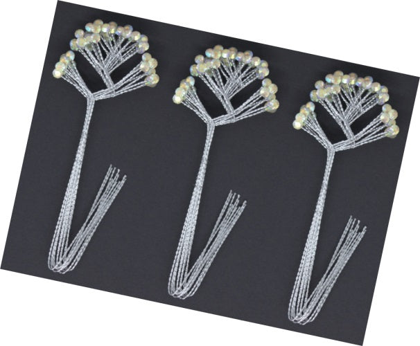 Rhinestone Quintet Bulk - Accesorios florales con alambre de perlas | 36 Cuenta